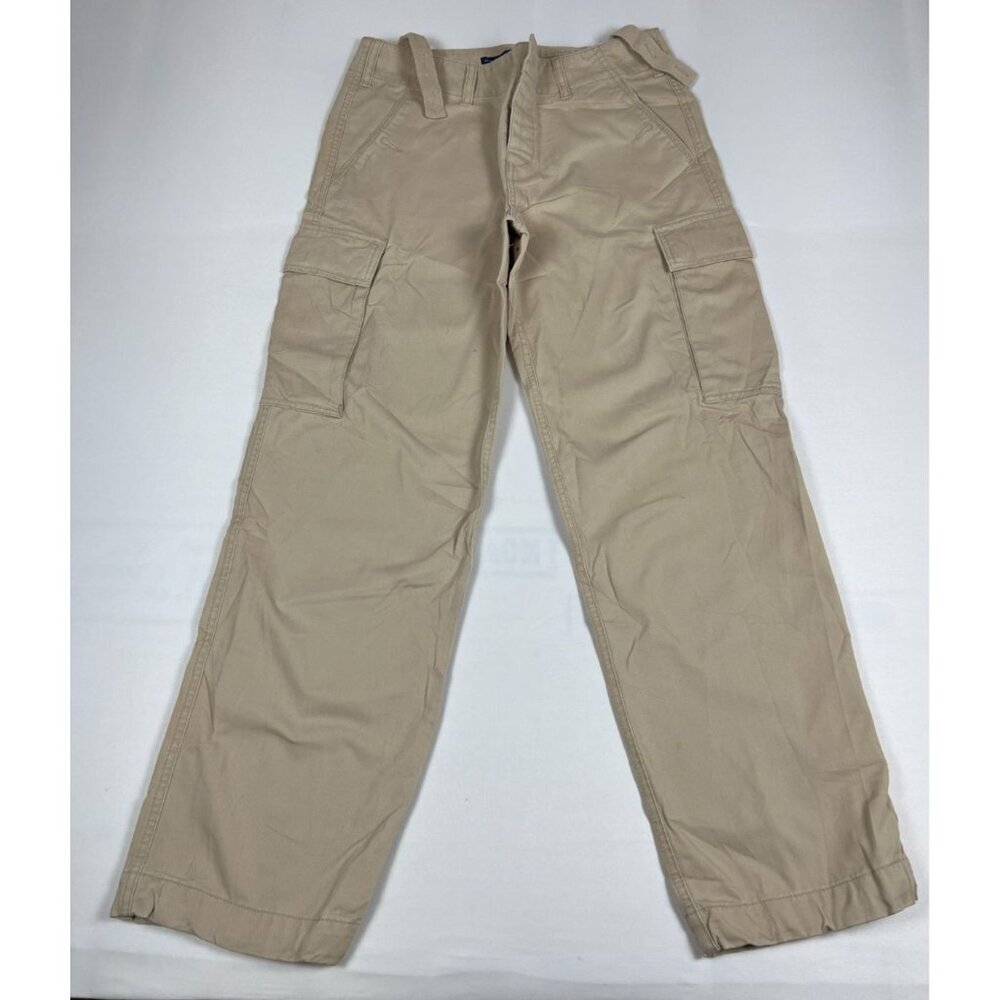 Ralph Lauren Sport Women 8 Tan Chino Cargo Pants 100% Cotton Wide Leg Utility